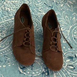 Dr Scholls suede heels.